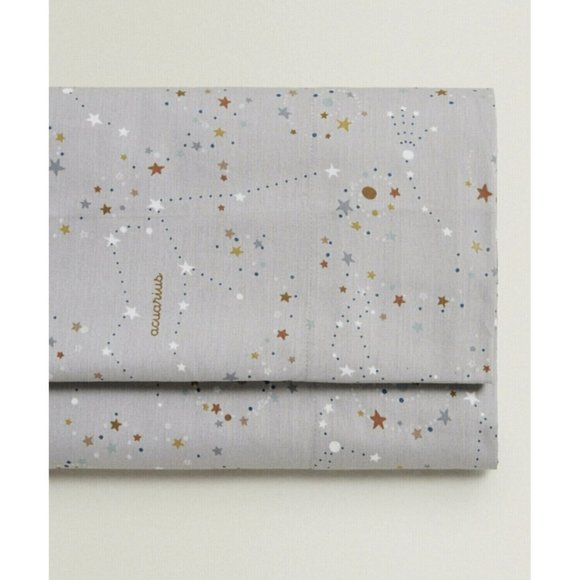 NEW Zara Home GLOW-in-the-Dark Grey CRIB Sheet - Picture 1 of 4